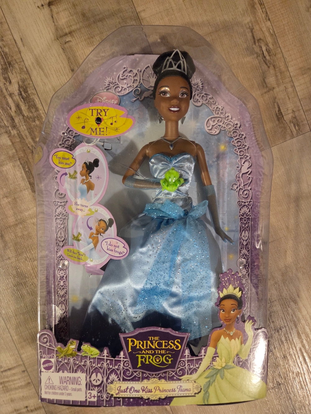 Disney Princess Tiana Doll in Sparkling Light Blue Gown with Green Flower
